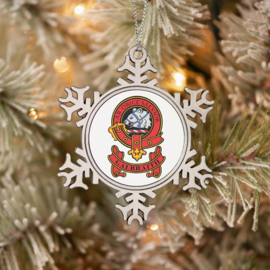 Clan Galbraith kerstversieringen met Crest Tin Sneeuwvlok Ornament (Boom)