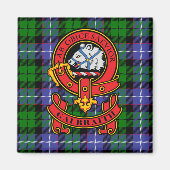 Clan Galbraith Magnet met Crest en Tartan (Voorkant)