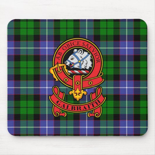 Clan Galbraith Muismat met Clan Tartan (Voorkant)