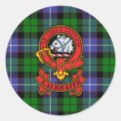 Clan Galbraith Round Sticker met Crest (Voorkant)