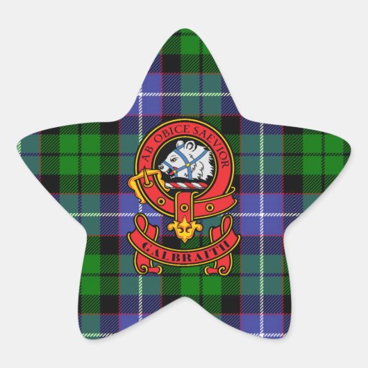 Clan Galbraith Star Sticker met Crest (Voorkant)