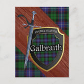 Clan Galbraith Tartan Sword & Shield Briefkaart (Voorkant)