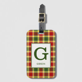 Clan Gibbs Tartan Monogrammed Bagagelabel