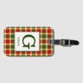 Clan Gibbs Tartan Monogrammed Bagagelabel (Voorkant (horizontaal))