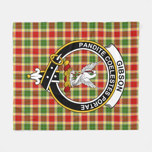 Clan Gibson Tartan Plaid Fleece Deken (Voorkant (Horizontaal))