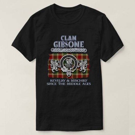 Clan Gibsone crest Schotse clans Schotse achternaa T-shirt (Design voorkant)