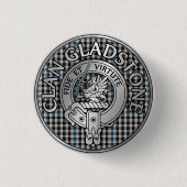 Clan Gladstone Crest & Tartan Button (Voorkant)