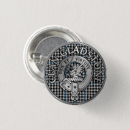 Clan Gladstone Crest & Tartan Button