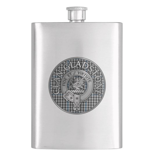 Clan Gladstone Crest & Tartan Flacon (Voorkant)