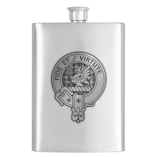 Clan Gladstone Crest & Tartan Flacon (Voorkant)