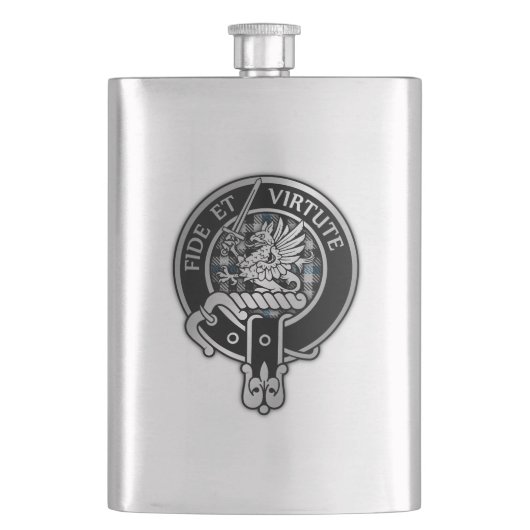 Clan Gladstone Crest & Tartan Flacon (Voorkant)
