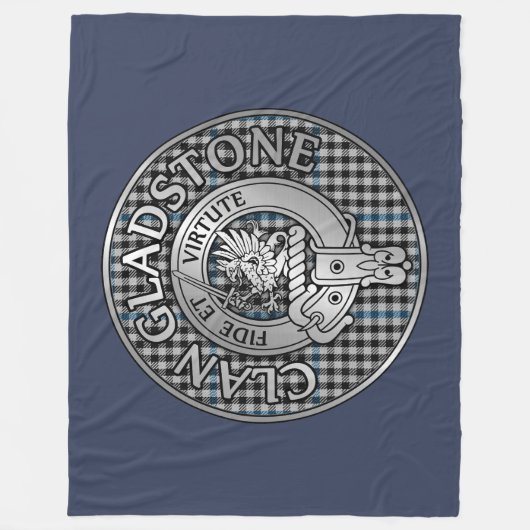 Clan Gladstone Crest & Tartan Fleece Deken (Voorkant)