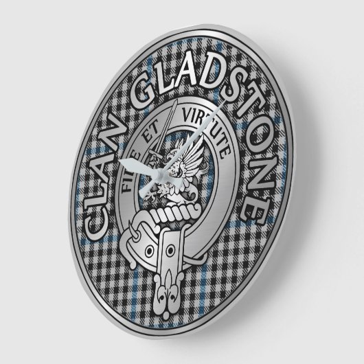 Clan Gladstone Crest & Tartan Grote Klok (Hoek)