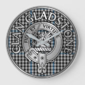 Clan Gladstone Crest & Tartan Grote Klok (Voorkant)