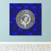 Clan Gladstone Crest & Tartan op distel Canvas Afdruk (Insitu (Houten vloer))