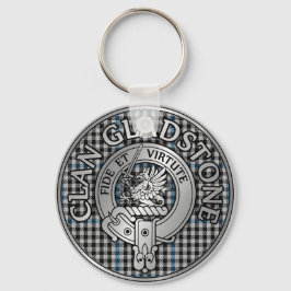 Clan Gladstone Crest & Tartan Sleutelhanger