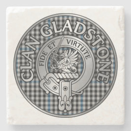 Clan Gladstone Crest & Tartan Stenen Onderzetter