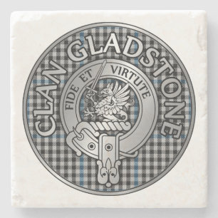 Clan Gladstone Crest & Tartan Stenen Onderzetter