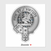 Clan Gladstone Crest & Tartan Sticker (Vel)