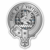 Clan Gladstone Crest & Tartan Sticker (Voorkant)