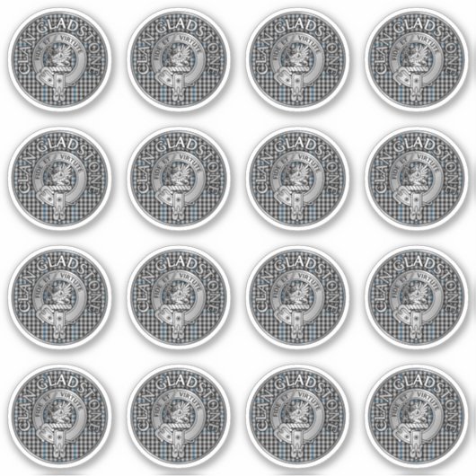 Clan Gladstone Crest & Tartan Sticker (Voorkant)