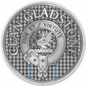 Clan Gladstone Crest & Tartan Sticker (Voorkant)