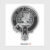 Clan Gladstone Crest & Tartan Sticker (Vel)
