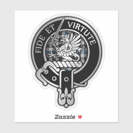 Clan Gladstone Crest & Tartan Sticker (Vel)