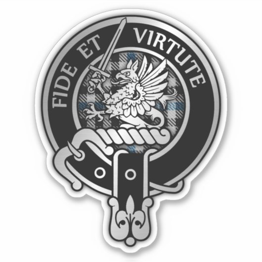 Clan Gladstone Crest & Tartan Sticker (Voorkant)