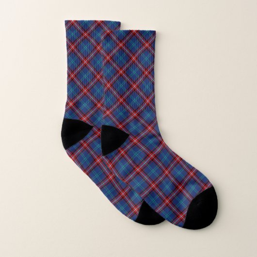 Clan Glenn - Glynn Tartan Blue Pset Pattern Sokken (Paar)