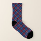 Clan Glenn - Glynn Tartan Blue Pset Pattern Sokken (Links binnenkant)
