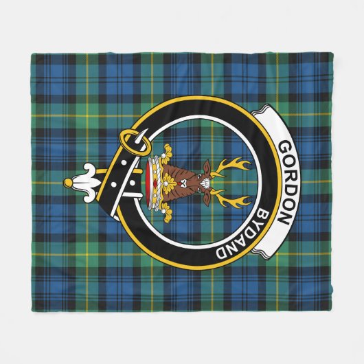 Clan Gordon Ancient Tartan Pset Fleece Deken (Voorkant (Horizontaal))