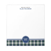 Clan Gordon Blue en White Dress Tartan Monogram Notitieblok (Voorkant)