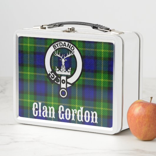 Clan Gordon Crest Badge & Tartan (In situ)
