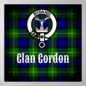 Clan Gordon Crest en Tartan Poster (Voorkant)