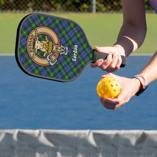 Clan Gordon Crest op Schotse ruit sleutelhanger Pickleball Paddle (Insitu)