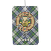 Clan Gordon Crest over Dress Tartan Air Freshener Luchtverfrisser (Voorkant)