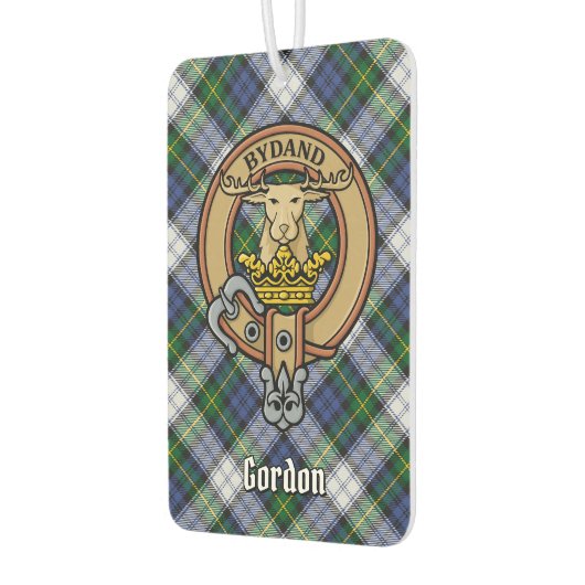 Clan Gordon Crest over Dress Tartan Air Freshener Luchtverfrisser (Links)