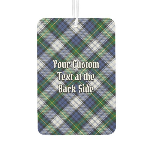 Clan Gordon Crest over Dress Tartan Air Freshener Luchtverfrisser (Achterkant)