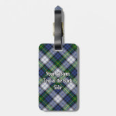 Clan Gordon Crest over Dress Tartan Bagagelabel (Achterkant verticaal)