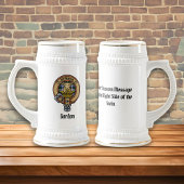 Clan Gordon Crest over Dress Tartan Beer Stein Bierpul