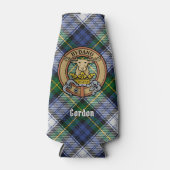 Clan Gordon Crest over Dress Tartan Bottle Cooler (Voorkant)