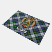 Clan Gordon Crest over Dress Tartan Deurmat (Schuin)