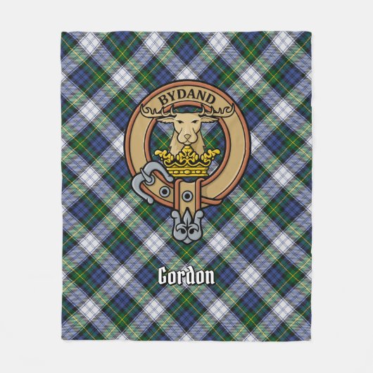 Clan Gordon Crest over Dress Tartan Fleece Deken (Voorkant)