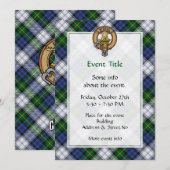 Clan Gordon Crest over Dress Tartan Kaart (Voorkant / Achterkant)