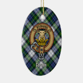 Clan Gordon Crest over Dress Tartan Keramisch Ornament (Rechts)