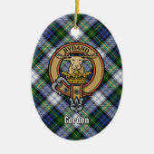 Clan Gordon Crest over Dress Tartan Keramisch Ornament (Voorkant)