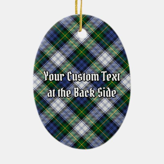 Clan Gordon Crest over Dress Tartan Keramisch Ornament (Achterkant)