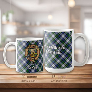 Clan Gordon Crest over Dress Tartan Koffiemok