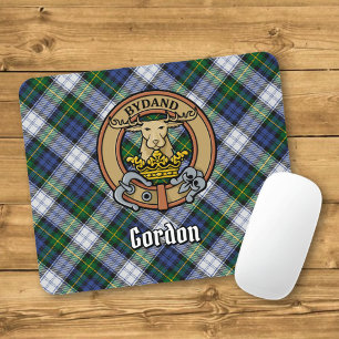 Clan Gordon Crest over Dress Tartan Muismat